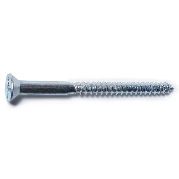 #12 x 3" Phillips Flat Head, Wood Screw, Zinc (Bulk Box 3 pk)