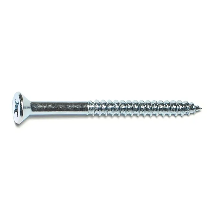 #14 x 3" Phillips Flat Head, Wood Screw, Zinc (Bulk Box 3 pk)