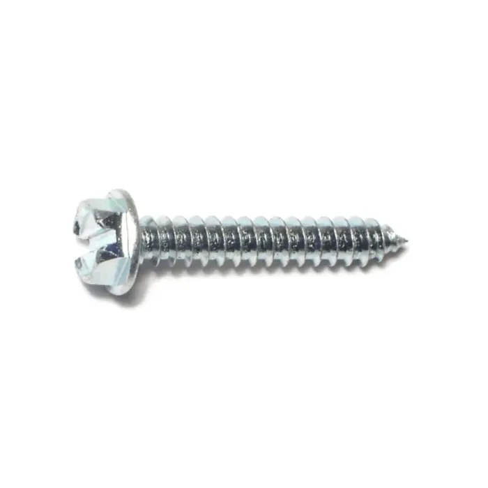 #8 x 1" Slotted Hex Washer Head, Sheet Metal Screw, Zinc (Bulk Box 10 pk)