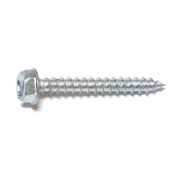 #10 x 1-1/2" Slotted Hex Washer Head, Sheet Metal Screw, Zinc (Bulk Box 5 pk)