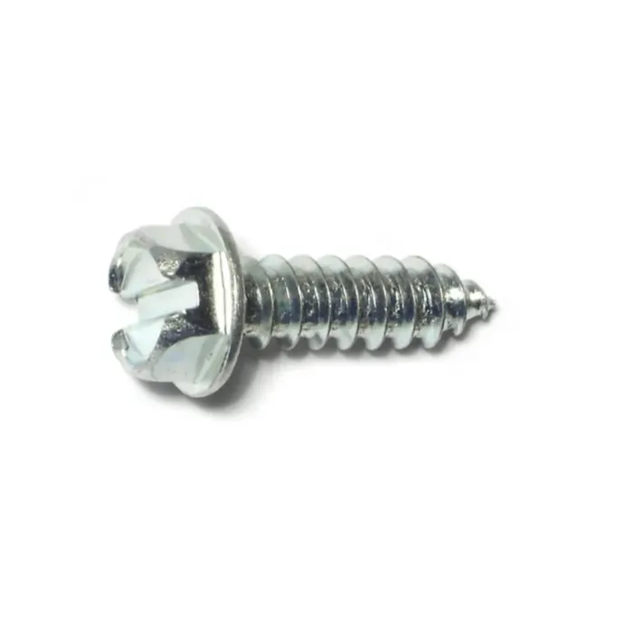 #12 x 3/4" Slotted Hex Washer Head, Sheet Metal Screw, Zinc (Bulk Box 6 pk)