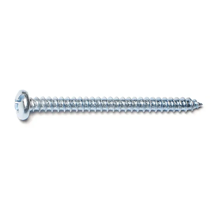 #8 x 2" Combo Pan Head, Sheet Metal Screw, Zinc (Bulk Box 6 pk)