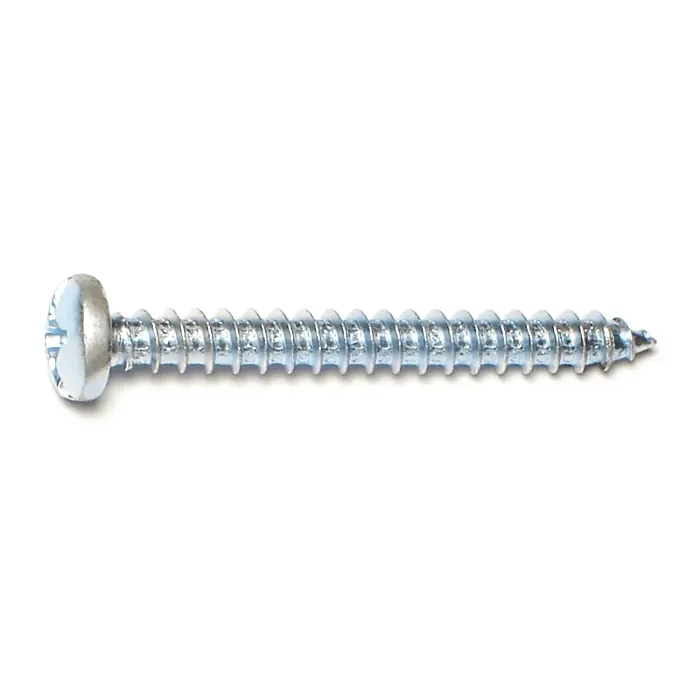 #12 x 2" Combo Pan Head, Sheet Metal Screw, Zinc (Bulk Box 4 pk)