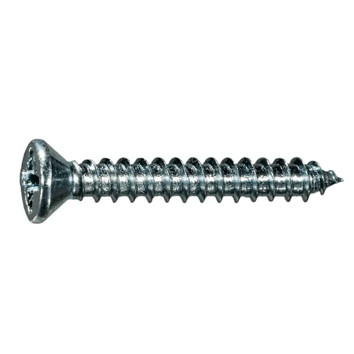 #6 x 1" Phillips Flat Head, Sheet Metal Screw, Zinc (Bulk Box 16 pk)