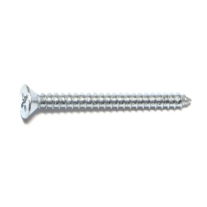 #6 x 1-1/2" Phillips Flat Head, Sheet Metal Screw, Zinc (Bulk Box 10 pk)