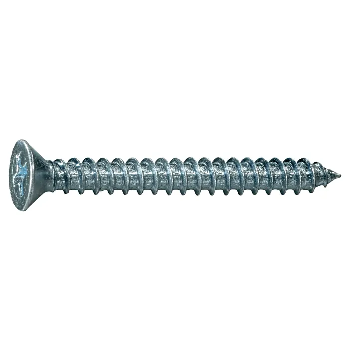 #8 x 1-1/2" Phillips Flat Head, Sheet Metal Screw, Zinc (Bulk Box 8 pk)