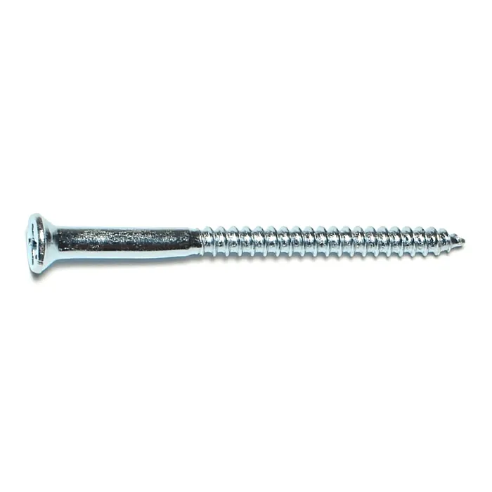 #14 x 3-1/2" Phillips Flat Head, Wood Screw, Zinc (Bulk Box 2 pk)