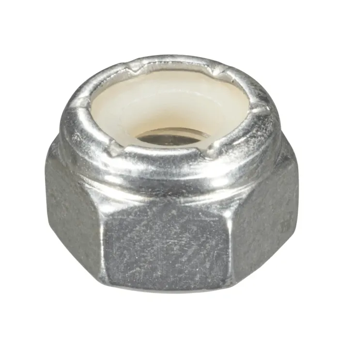 1/4"-20 Nylon Lock Nut, Coarse Thread, Stainless Steel (Bulk Box 3 pk)
