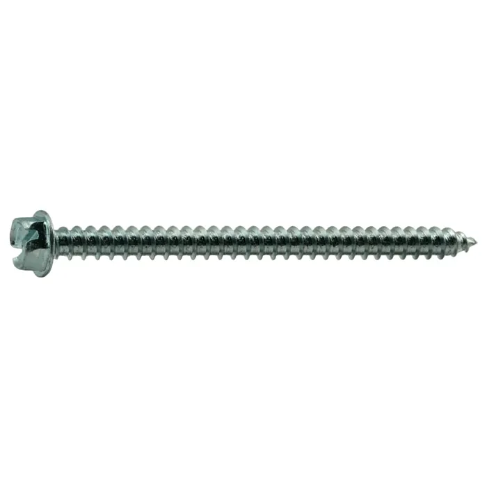 #12 x 3" Slotted Hex Washer Head, Sheet Metal Screw, Zinc (Bulk Box 3 pk)