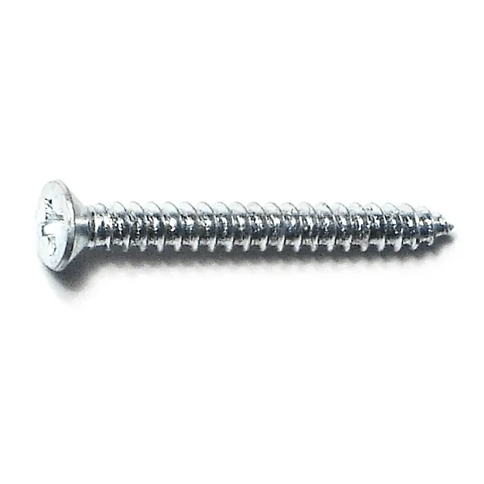 #4 x 1" Phillips Flat Head, Sheet Metal Screw, Zinc (Bulk Box 20 pk)