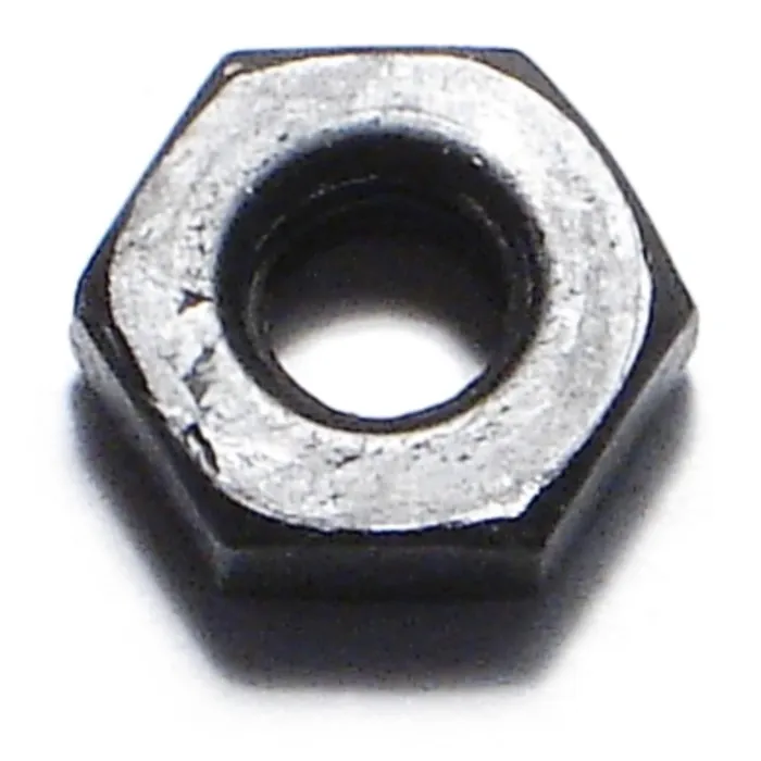 10-32 x Hex Nut Fine Thread, Black Oxide, Black 