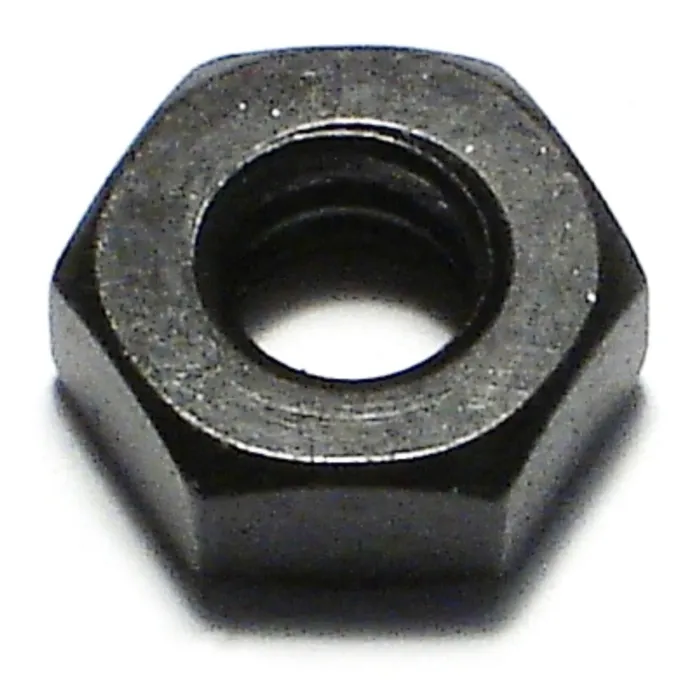 1/4"-20 x Hex Nut Coarse Thread, Black Oxide, Black 