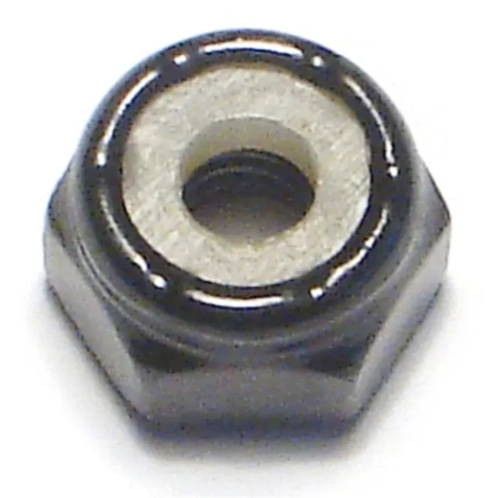 8-32 Nylon Lock Nut Coarse Thread, Black Oxide, Black 
