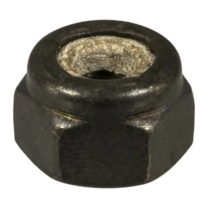 1/4"-20 Nylon Lock Nut Coarse Thread, Black Oxide, Black 