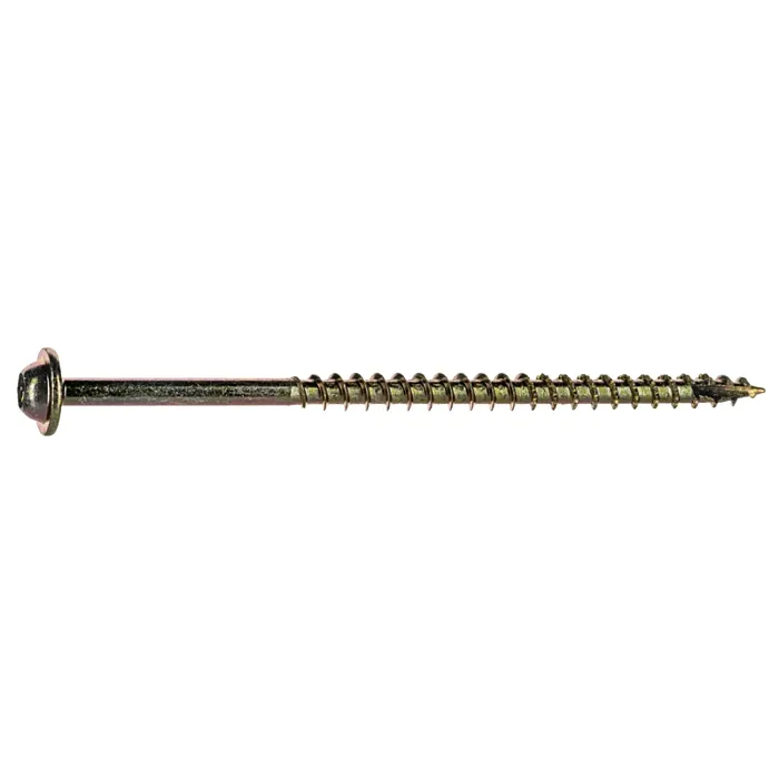 #9 x 3-1/2" Star Truss Head, Wood Screw, Yellow Zinc (Bulk Box 1 lb)