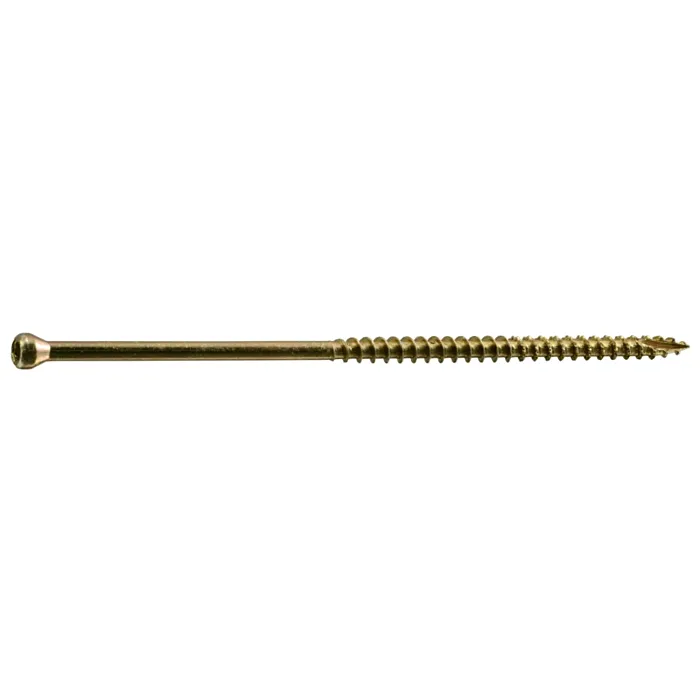 #9 x 5" Star Drive, Trim Head Screw, Yellow Zinc (Bulk Box 1 lb)