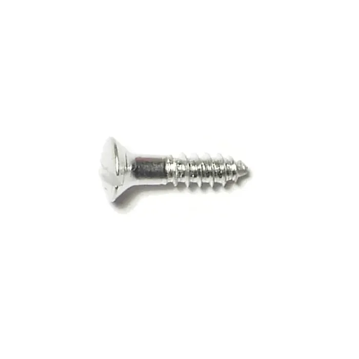 #4 x 1/2" Slotted Oval Head, Wood Screw, Aluminum
