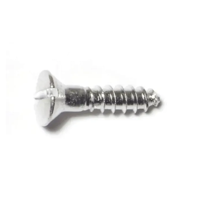 #8 x 3/4" Slotted Oval Head, Wood Screw, Aluminum