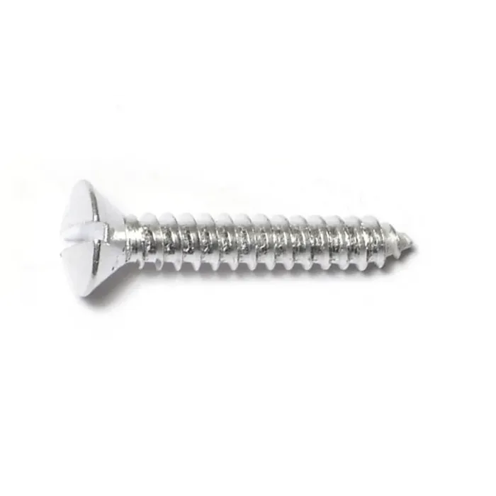 #8 x 1" Slotted Oval Head, Wood Screw, Aluminum