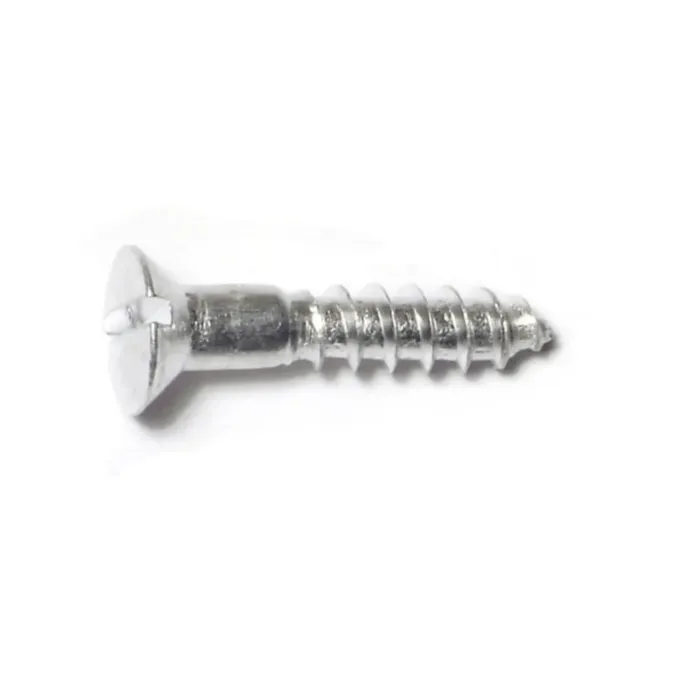 #10 x 1" Slotted Oval Head, Wood Screw, Aluminum