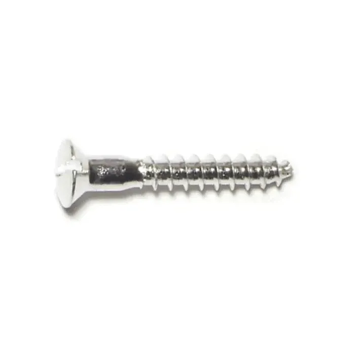 #10 x 1-1/4" Slotted Oval Head, Wood Screw, Aluminum