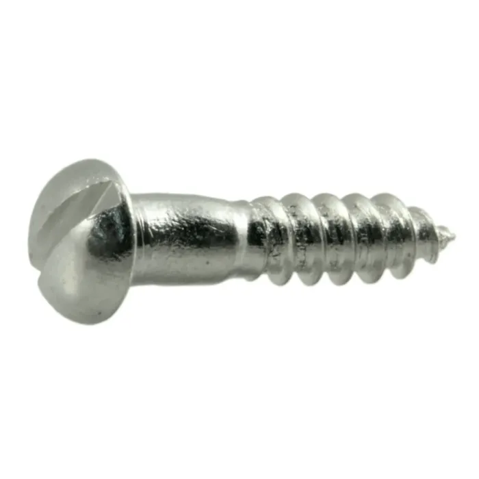 #4 x 1/4" Slotted Round Head, Wood Screw, Aluminum