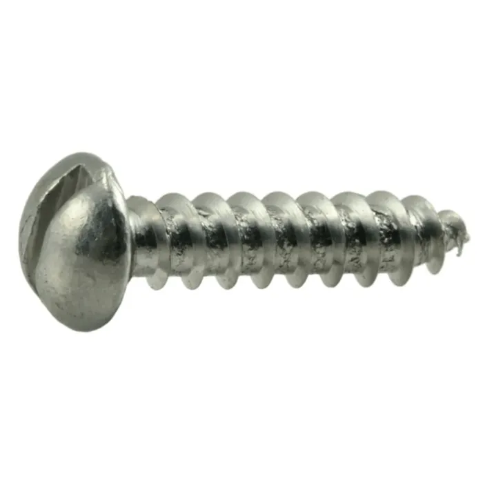#6 x 5/8" Slotted Round Head, Wood Screw, Aluminum