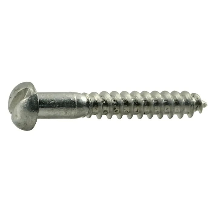#6 x 1" Slotted Round Head, Wood Screw, Aluminum