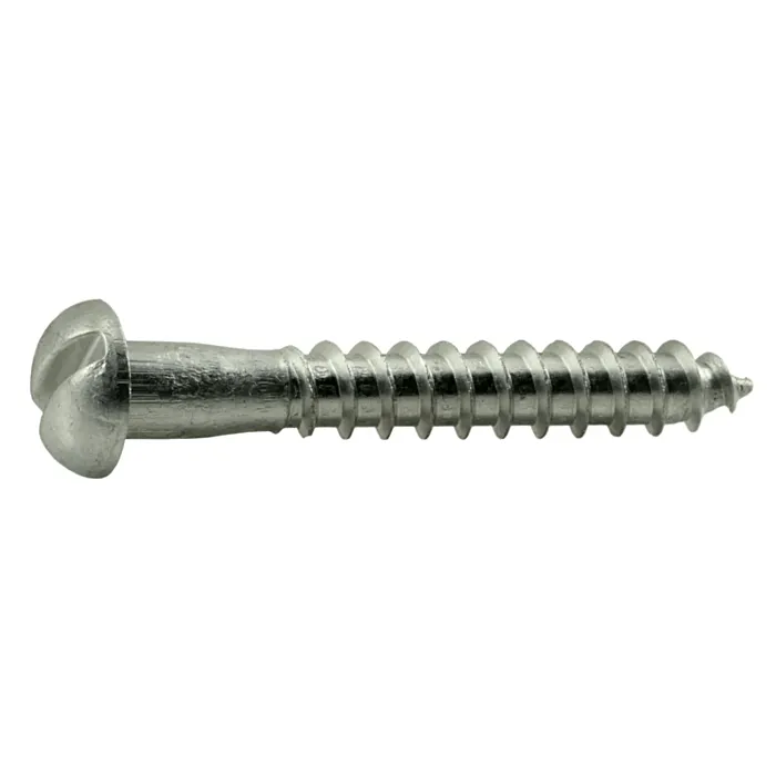 #12 x 1-1/4" Slotted Round Head, Wood Screw, Aluminum