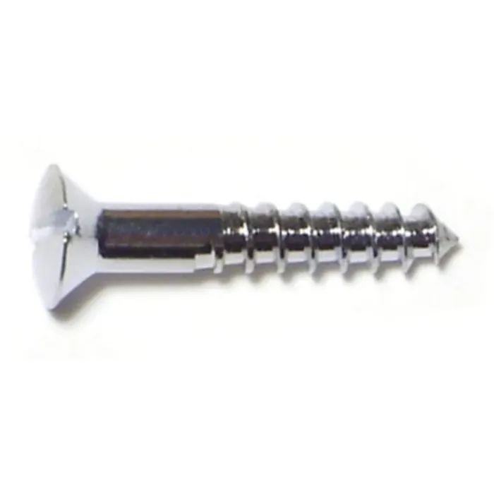 #4 x 5/8" Slotted Oval Head, Wood Screw, Chrome 
