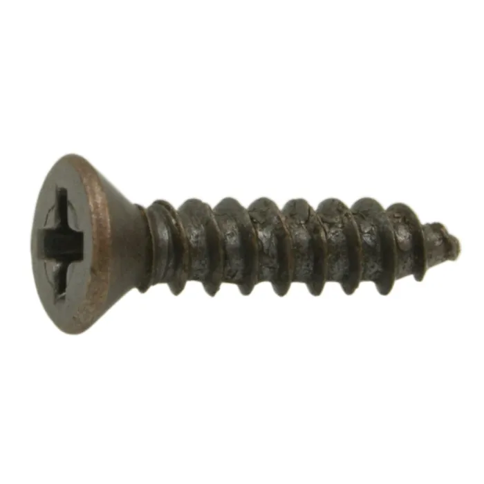 #4 x 1/2" Phillips Flat Head, Sheet Metal Screw, Zinc, Bronze 