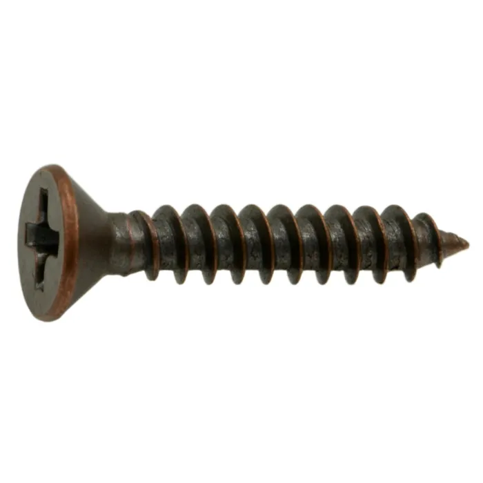 #6 x 3/4" Phillips Flat Head, Sheet Metal Screw, Zinc, Bronze 