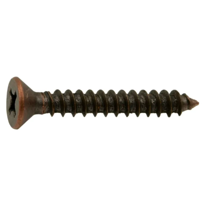 #6 x 1" Phillips Flat Head, Sheet Metal Screw, Zinc, Bronze 