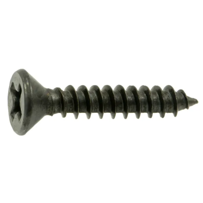 #6 x 3/4" Phillips Flat Head, Sheet Metal Screw, Zinc, Black 