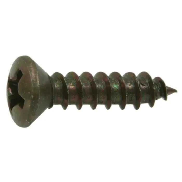#6 x 5/8" Phillips Oval Head, Sheet Metal Screw, Zinc, Copper 