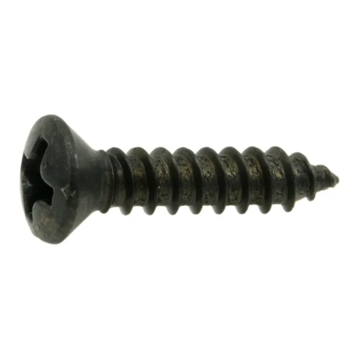 #6 x 5/8" Phillips Oval Head, Sheet Metal Screw, Zinc, Black 