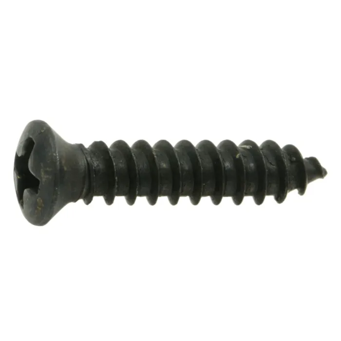 #8 x 3/4" Phillips Oval Head, Sheet Metal Screw, Zinc, Black 