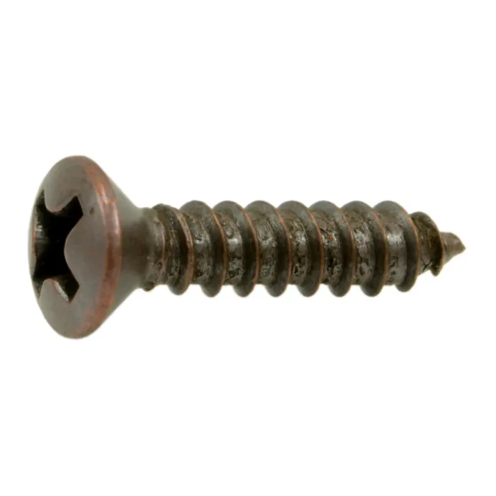 #6 x 5/8" Phillips Oval Head, Sheet Metal Screw, Zinc, Copper 