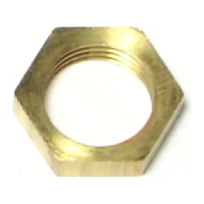 1/2" Steel Lock Nut Coarse Thread, Brass   