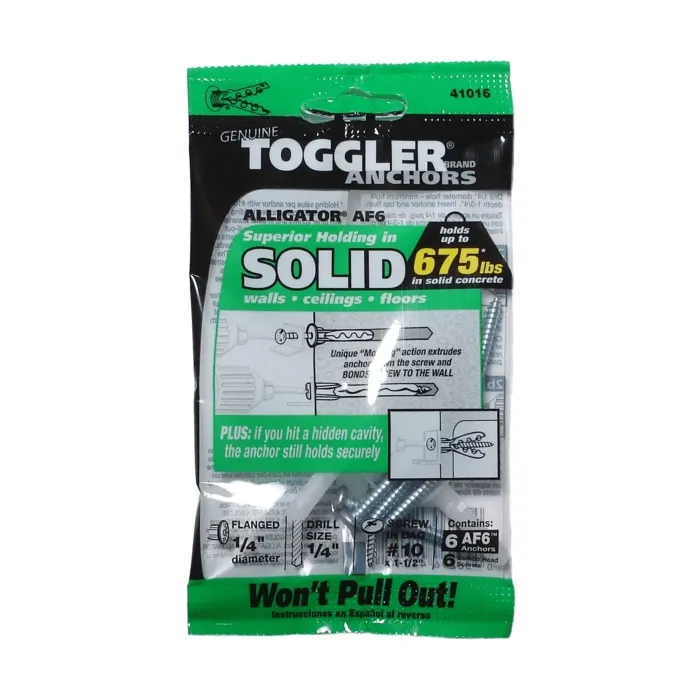 TOGGLER Concrete & Drywall Anchor (6 pk) 1-1/2 in.