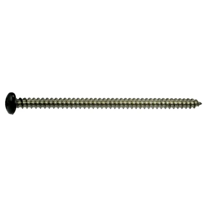 #8 x 3" Phillips Pan Head, Sheet Metal Screw, Stainless Steel, Black 