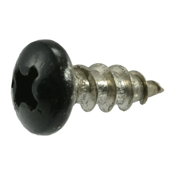 #10 x 1/2" Phillips Pan Head, Sheet Metal Screw, Stainless Steel, Black 