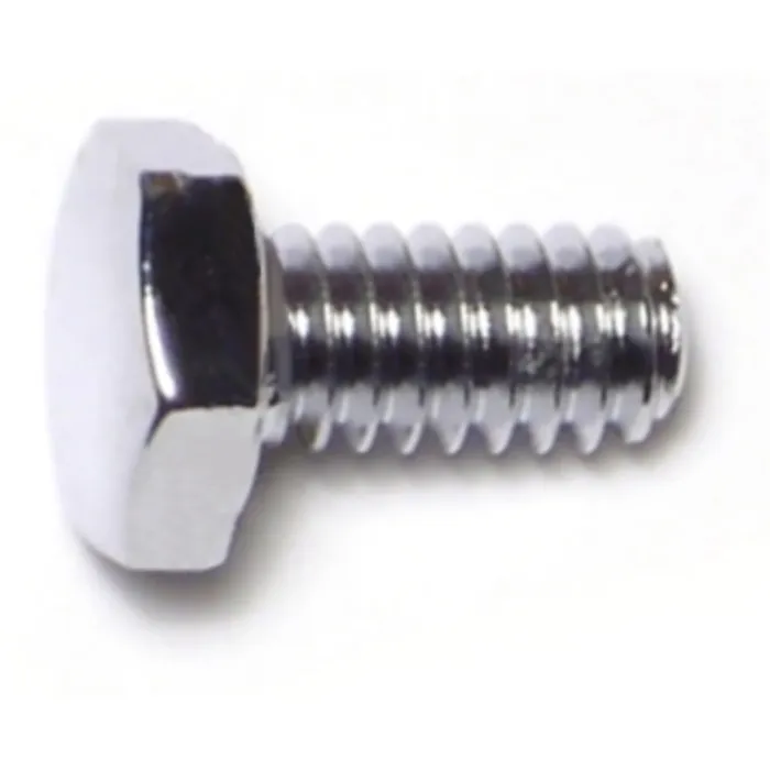 1/4"-20 x 1/2" Hex Cap Screw, Coarse Thread, Chrome 
