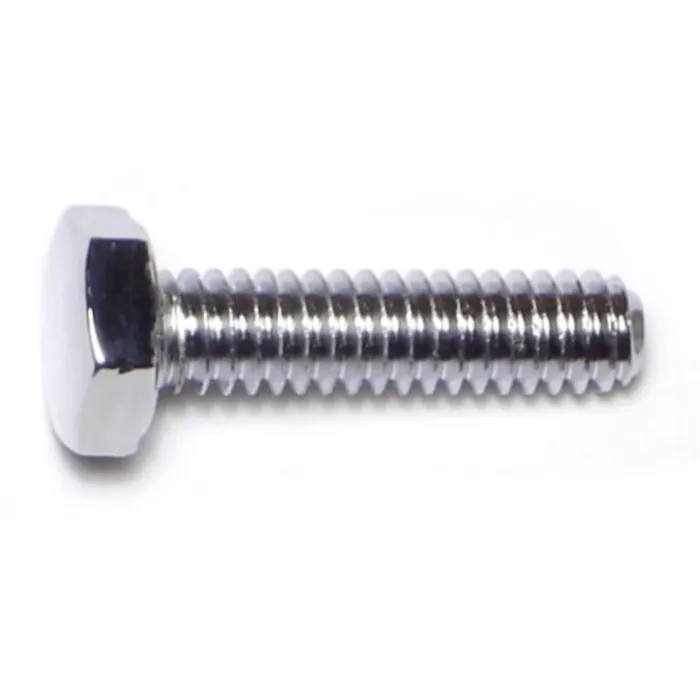 1/4"-20 x 1" Hex Cap Screw, Coarse Thread, Chrome 