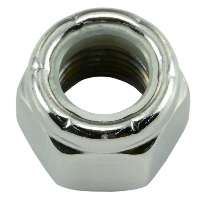 3/8"-24 Nylon Lock Nut Fine Thread, Chrome   
