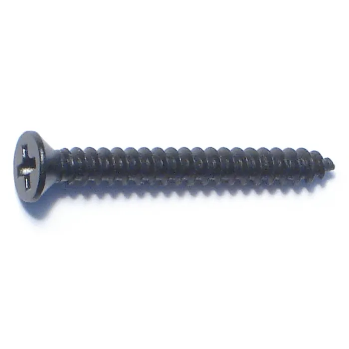 #6 x 3/4" Phillips Flat Head, Sheet Metal Screw, Zinc, Black 