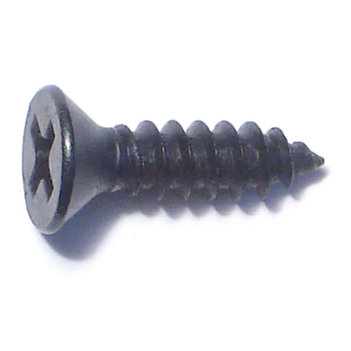 #8 x 5/8" Phillips Flat Head, Sheet Metal Screw, Zinc, Black 