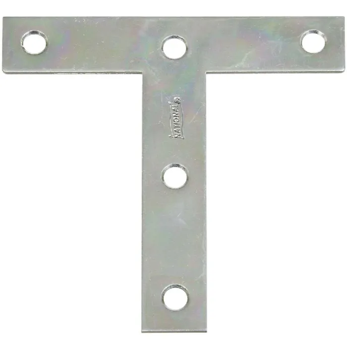 National Hardware 4 In. x 4 In. Zinc T-Plate (2-Pack)