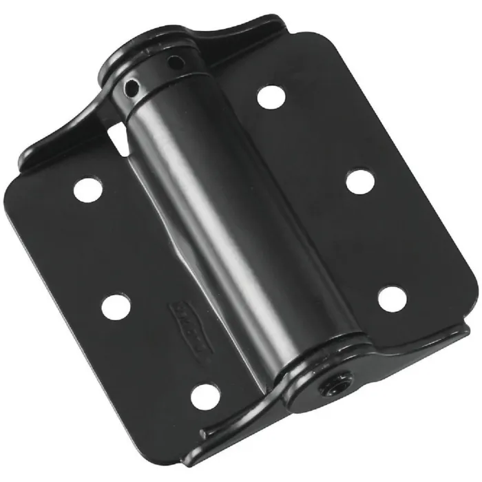 National Hardware 3 In. Black Full-Surface Spring Door Hinge (2-Pack)