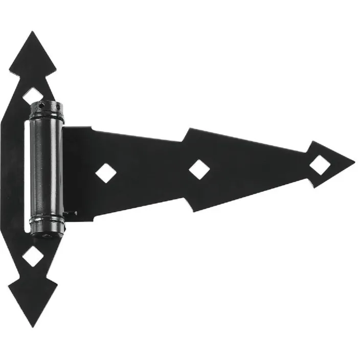 National Hardware 7 In. Black Ornamental Spring Tee Hinge (2-Pack)